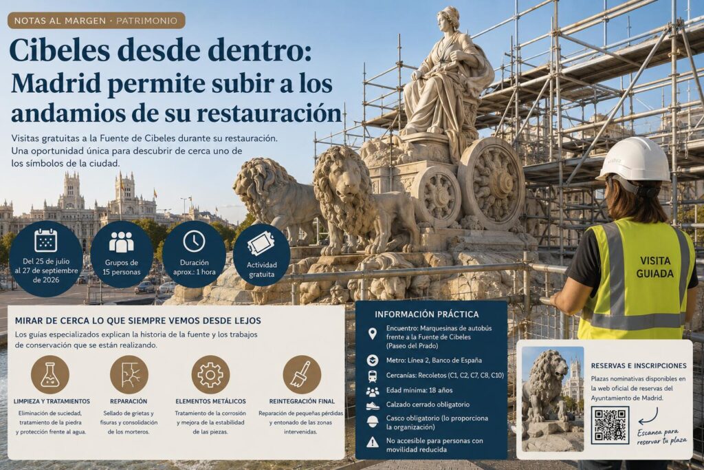 Cibeles desde dentro Madrid permite subir a los andamios de su restauracion