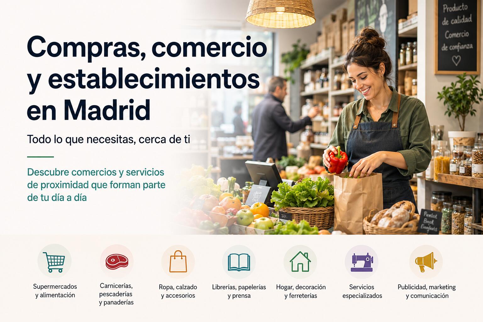 Compras, comercios y establecimientos en Madrid: alimentación, moda, librerías, hogar y servicios especializados